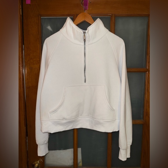 Women's Classic White Half-Zip Hoodie - Picture 2 of 2